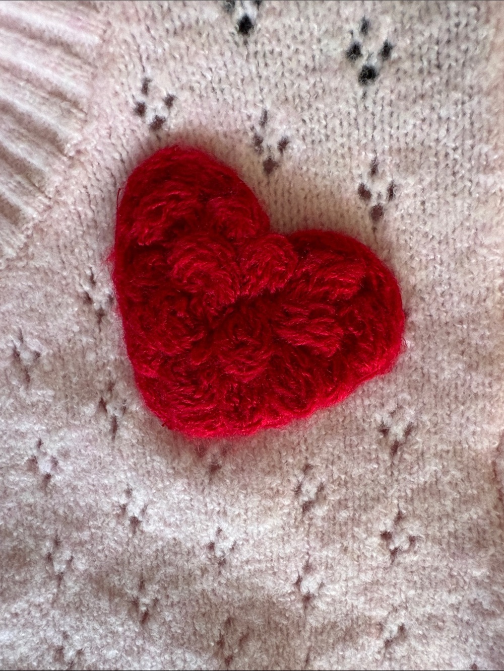 Women’s Light Pink Heart Appliqué Knit Cardigan - Romantic, Cute - NWT Sz small - Picture 4 of 5